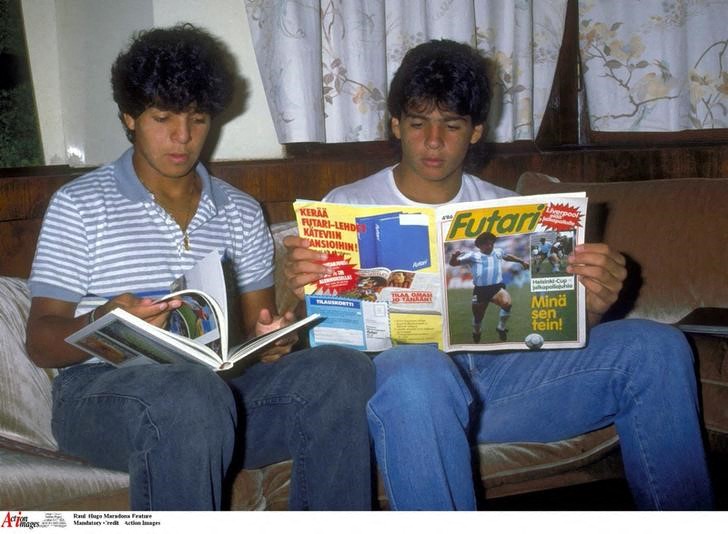 &copy; Reuters. Raul & Hugo Maradona Feature 
Mandatory Credit : Action Images 
Diego Maradona