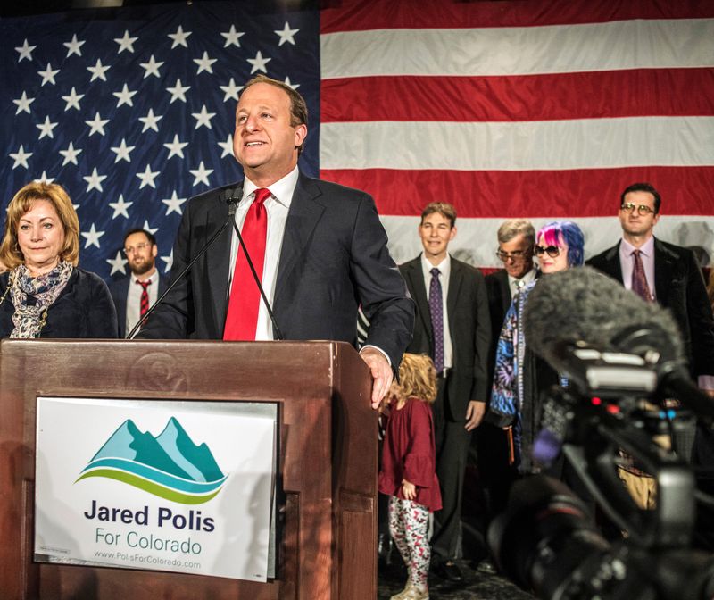 &copy; Reuters. Democratic gubernatorial candidate Jared Polis speaks at his midterm election night party in Denver, Colorado U.S. November 6, 2018. REUTERS/Evan Semon