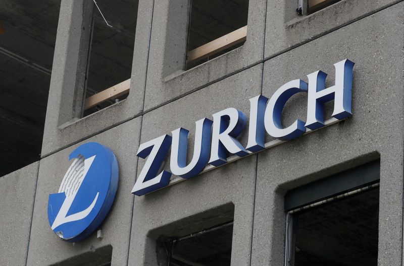 &copy; Reuters. FILE PHOTO: The logo of Zurich Insurance is seen at a former office building in Zurich, Switzerland November 11, 2021. REUTERS/Arnd Wiegmann/File Photo