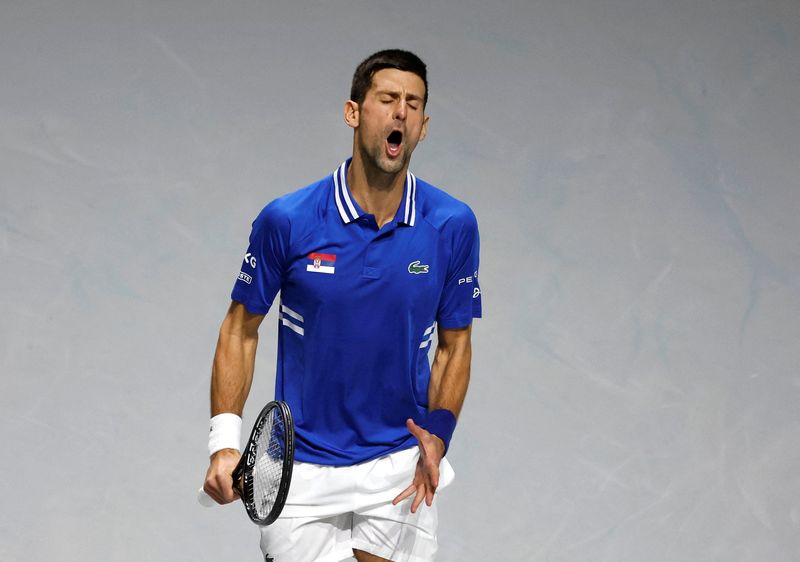 &copy; Reuters. Novak Djokovic durante partida da Copa Davis em Madri
03/12/2021 REUTERS/Susana Vera
