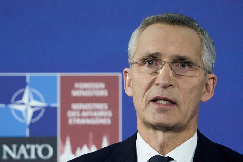 &copy; Reuters. Secretário-geral da Otan, Jens Stoltenberg, durante entrevista coletiva em Riga, na Letônia
30/11/2021 REUTERS/Ints Kalnins