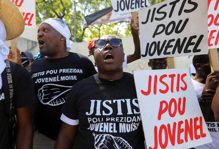 &copy; Reuters. Manifestação pedindo justiça pelo assassinato do presidente do Haiti, Jovenel Moise, em Porto Príncipe
06/10/2021
REUTERS/Ralph Tedy Erol