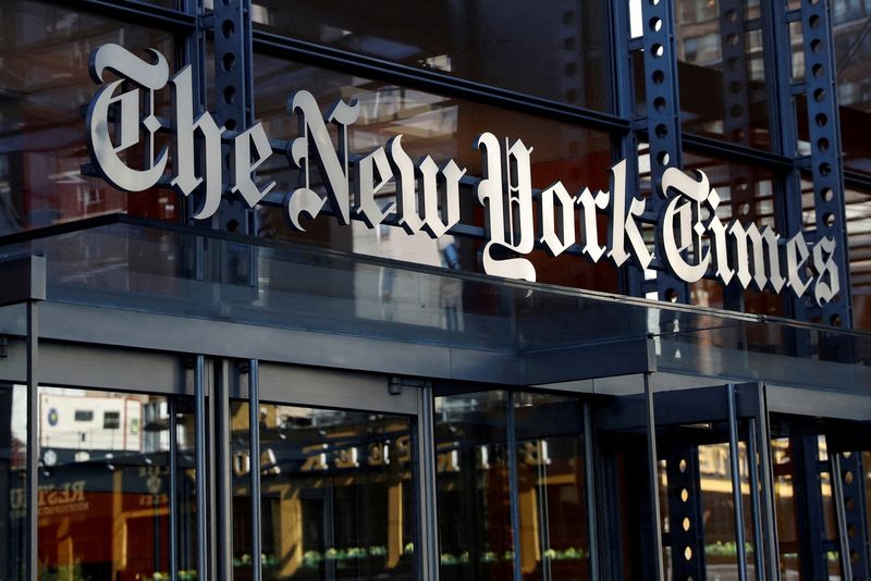 &copy; Reuters. FILE PHOTO: The New York Times building is seen in Manhattan, New York, U.S., August 3, 2020. REUTERS/Shannon Stapleton