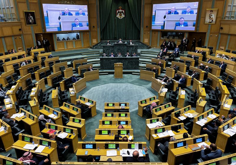 &copy; Reuters. مجلس النواب الأردني خلال جلسة في عمان يوم الخميس. تصوير:رويترز.