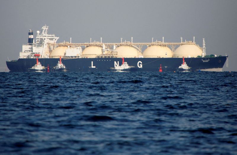 &copy; Reuters. 　１月６日、リフィニティブのデータによると、米国の液化天然ガス（ＬＮＧ）輸出は欧州の旺盛な需要を背景に、昨年１２月に過去最高を記録した。２０１７年１１月、千葉県富津市で撮