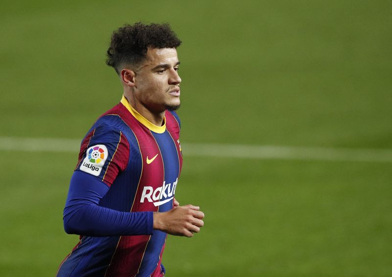 &copy; Reuters. Philippe Coutinho, do Barcelona
13/12/2020
REUTERS/Albert Gea