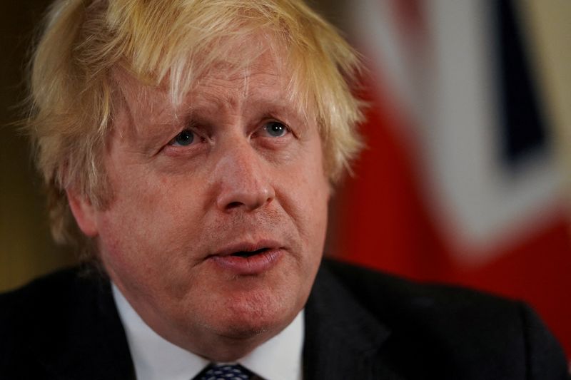 &copy; Reuters. Primeiro-ministro do Reino Unido, Boris Johnson, grava pronunciamento à nação em Londres
12/12/2021 Kirsty O'Connor/Pool via REUTERS
