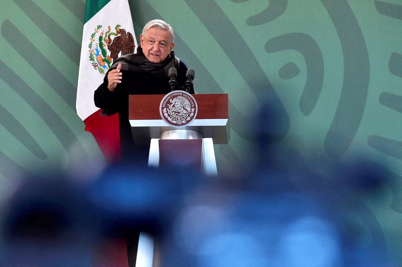 &copy; Reuters. Mexico's President Andres Manuel Lopez Obrador holds a news conference in Zacatecas, Mexico November 25, 2021. Mexico's Presidency/Handout via REUTERS 