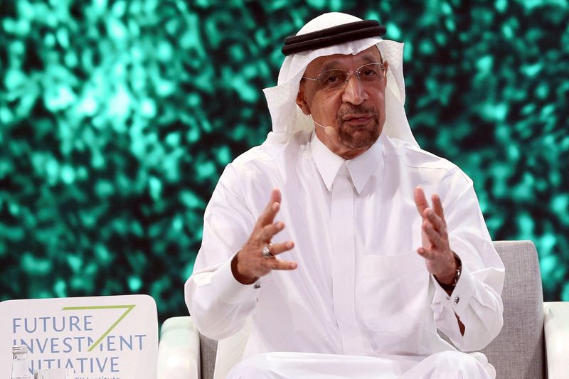 &copy; Reuters. وزير الاستثمار السعودي خالد الفالح يتحدث في الرياض يوم 26 أكتوبر تشرين الأول 2021. تصوير: أحمد يسري - رويترز