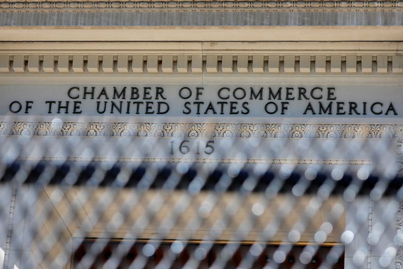 &copy; Reuters. FILE PHOTO: The United States Chamber of Commerce building is seen in Washington, D.C., U.S., May 10, 2021. REUTERS/Andrew Kelly