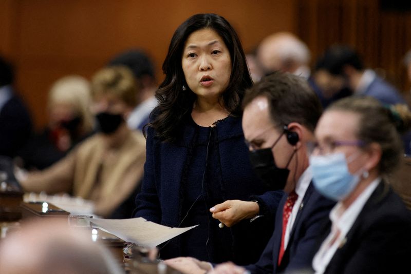 &copy; Reuters. FILE PHOTO: Canada's Minister of International Trade, Export Promotion, Small Business and Economic Development Mary Ng speaks during Question Period in the House of Commons on Parliament Hill in Ottawa, Ontario, Canada December 14, 2021. REUTERS/Blair Ga
