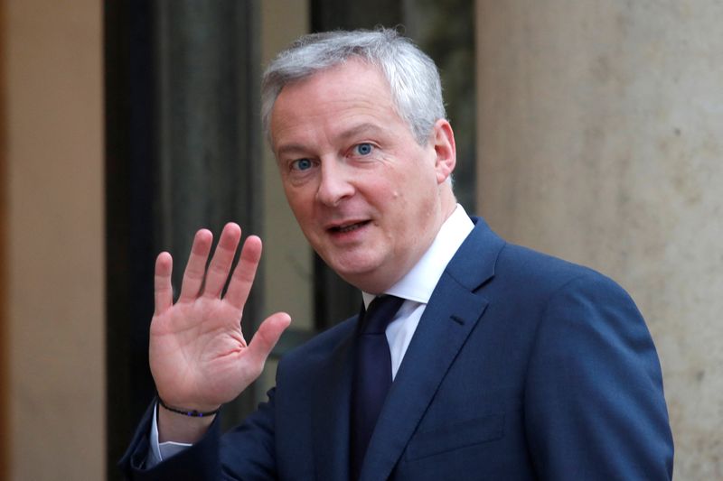 &copy; Reuters. FILE PHOTO: French Finance Minister Bruno Le Maire arrives at the Elysee Palace in Paris, France, December 19, 2019.   REUTERS/Charles Platiau