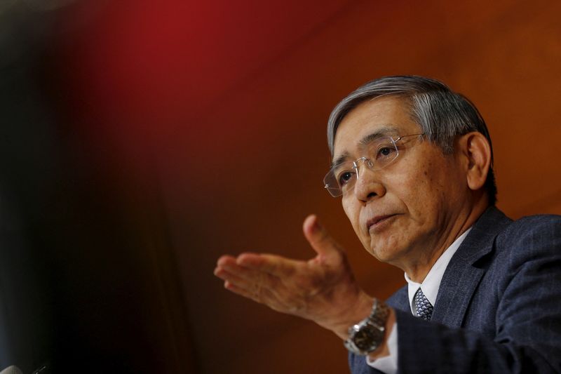 © Reuters. FILE PHOTO: Bank of Japan (BOJ) Governor Haruhiko Kuroda takes a question during a news conference at the BOJ headquarters in Tokyo, October 30, 2015.  REUTERS/Thomas Peter/File Photo