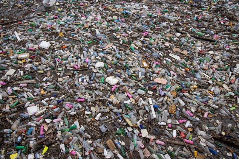 &copy; Reuters. FILE PHOTO: General view of plastic trash littering the polluted Potpecko Lake near a dam's hydroelectric plant near the town of Priboj, Serbia, January 29, 2021. REUTERS/Marko Djurica/File Photo