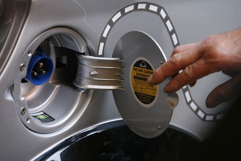 &copy; Reuters. FILE PHOTO: An electric socket for charging the battery of a myCar, the first Hong Kong Kong-made electric vehicle, is seen at its side during its official launch ceremony in Hong Kong October 23, 2009.  REUTERS/Bobby Yip  