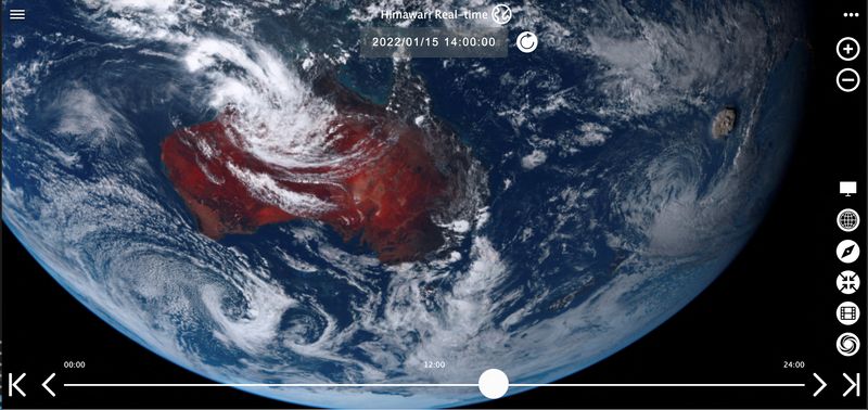 &copy; Reuters. FOTO DE ARCHIVO: Imagen satelital obtenida por Reuters el 16 de enero del 2022. National Institute of Information and Communications Technology (NICT)/Via REUTERS