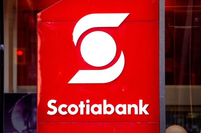 &copy; Reuters. FILE PHOTO: A sign for The Bank of Nova Scotia, operating as Scotiabank, in Toronto, Ontario, Canada December 13, 2021.  REUTERS/Carlos Osorio