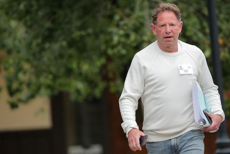 &copy; Reuters. FILE PHOTO: Bobby Kotick, chief executive officer of Activision Blizzard, attends the annual Allen and Co. Sun Valley media conference in Sun Valley, Idaho, U.S., July 10, 2019. REUTERS/Brendan McDermid