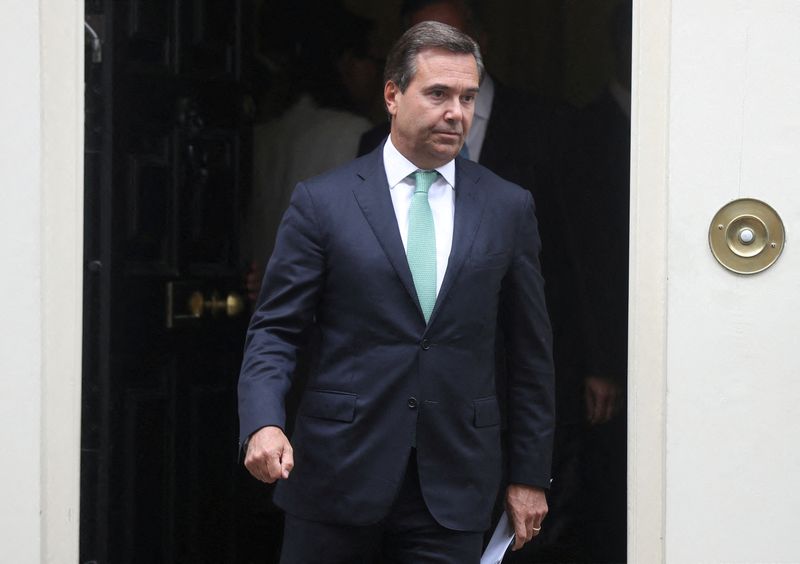 &copy; Reuters. FILE PHOTO: Antonio Horta-Osorio CEO of Lloyds Banking Group leaves Downing Street in London, Britain, September 2, 2019. REUTERS/Simon Dawson