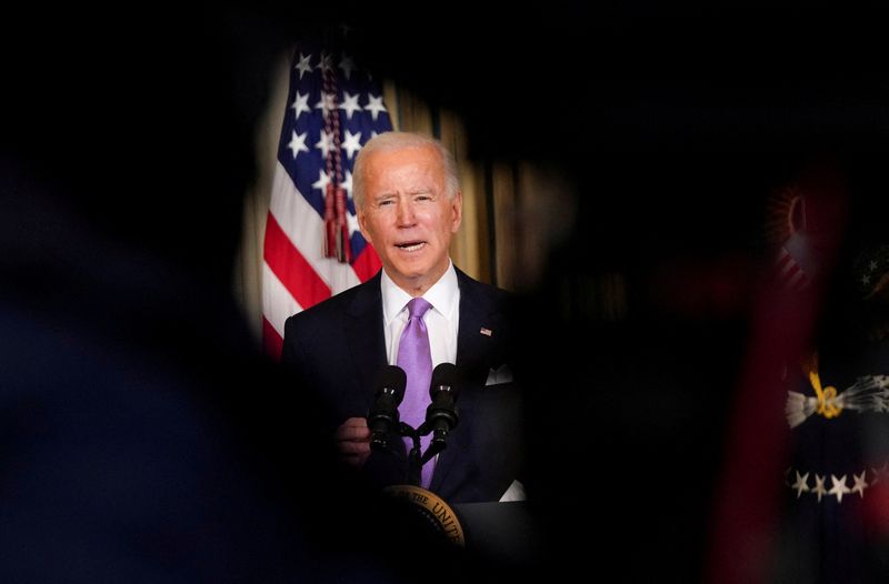&copy; Reuters. FILE PHOTO: U.S. President Joe Biden speaks about his racial equity agenda at the White House in Washington, U.S., January 26, 2021. REUTERS/Kevin Lamarque//File Photo
