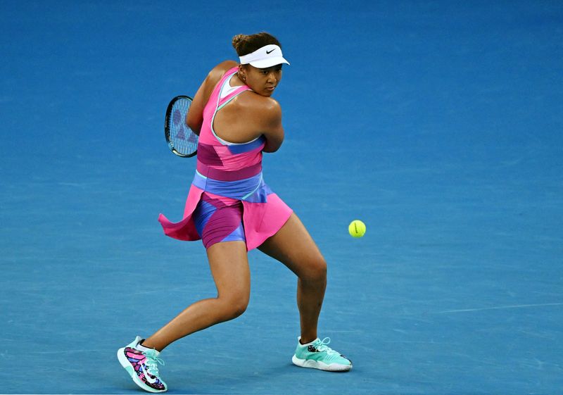 &copy; Reuters. Naomi Osaka durante partida contra norte-americana Madison Brengle no Aberto da Austrália
19/01/2022 REUTERS/James Gourley