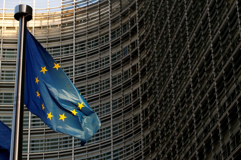 &copy; Reuters. FILE PHOTO: A European Union flag is seen outside the EU Commission headquarters in Brussels, Belgium November 14, 2018.  REUTERS/Francois Lenoir