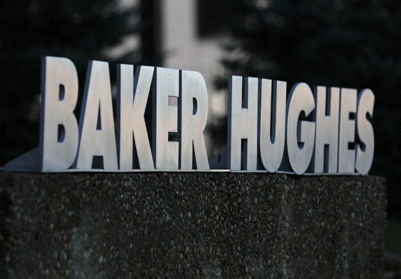 &copy; Reuters. FILE PHOTO: A Baker Hughes sign is displayed outside the oil logistics company's local office in Sherwood Park, near Edmonton, Alberta, Canada November 13, 2016. REUTERS/Chris Helgren/File Photo