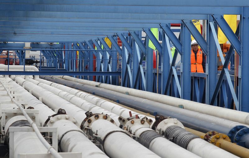 &copy; Reuters. FILE PHOTO: A worker walks along oil pipes at Dinh Vu oil port in Hai Phong city, 100 km (62 miles) east of Hanoi March 14, 2012. REUTERS/Kham