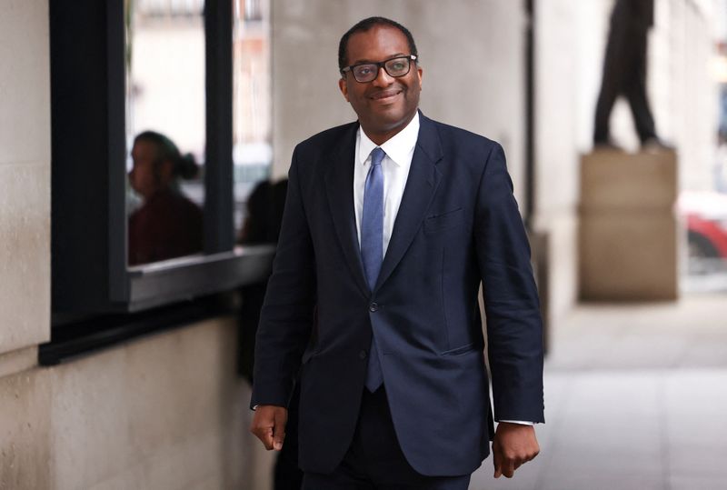 &copy; Reuters. FILE PHOTO: Secretary of State for Business, Energy and Industrial Strategy Kwasi Kwarteng arrives at the BBC Headquarters ahead of his appearance on the Andrew Marr show in London, Britain, October 10, 2021. REUTERS/Henry Nicholls