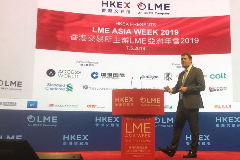 &copy; Reuters. FILE PHOTO: Matt Chamberlain, chief executive officer of the London Metal Exchange (LME), attends the LME Asia Week in Hong Kong, China May 7, 2019.  REUTERS/Tom Daly