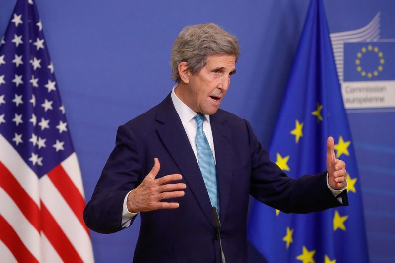 &copy; Reuters. Enviado especial dos EUA para o Clima, John Kerry, em Bruxelas
09/12/2021 Stephanie Lecocq/Pool via REUTERS