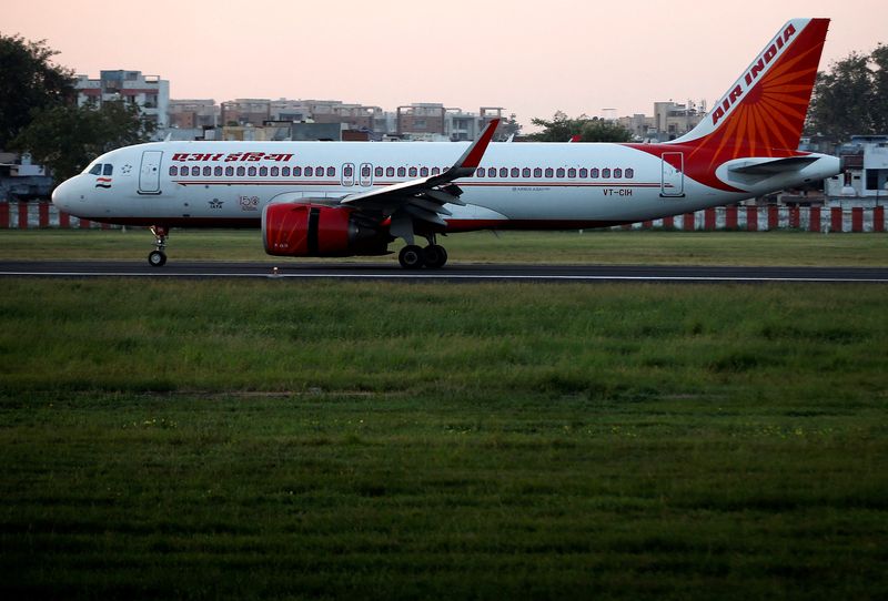 &copy; Reuters. An Air India Airbus A320neo passenger plane moves on the runway after landing at Sardar Vallabhbhai Patel International Airport, in Ahmedabad, India, October 22, 2021.  REUTERS/Amit Dave