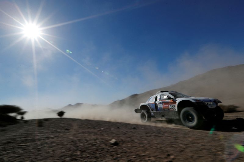 &copy; Reuters. FILE PHOTO: Rallying - Dakar Rally - Stage 2 - Al Wajh - Neom, Saudi Arabia - January 6, 2020  Sodicars Racing car driven by Philippe Boutron and Mayeul Barbet in action during stage two  REUTERS/Hamad I Mohammed