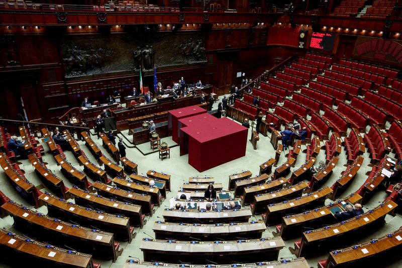 &copy; Reuters. A general view of the Chambers of Deputies as it continues voting to elect the country's new President, in Rome, Italy, January 29, 2022. REUTERS/Remo Casilli/Pool