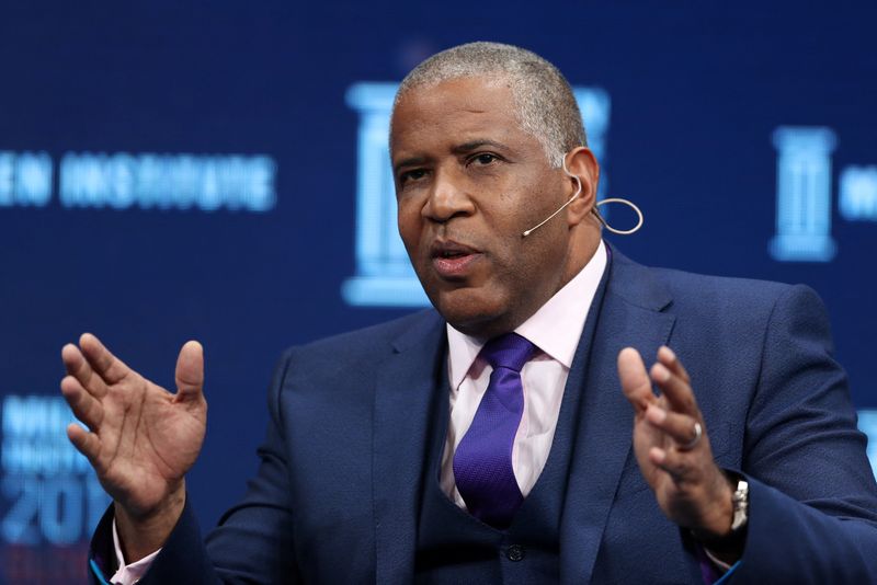 &copy; Reuters. FILE PHOTO: Robert Smith, Founder, Chairman and CEO, Vista Equity Partners, speaks at the Milken Institute's 21st Global Conference in Beverly Hills, California, U.S. May 1, 2018. REUTERS/Lucy Nicholson