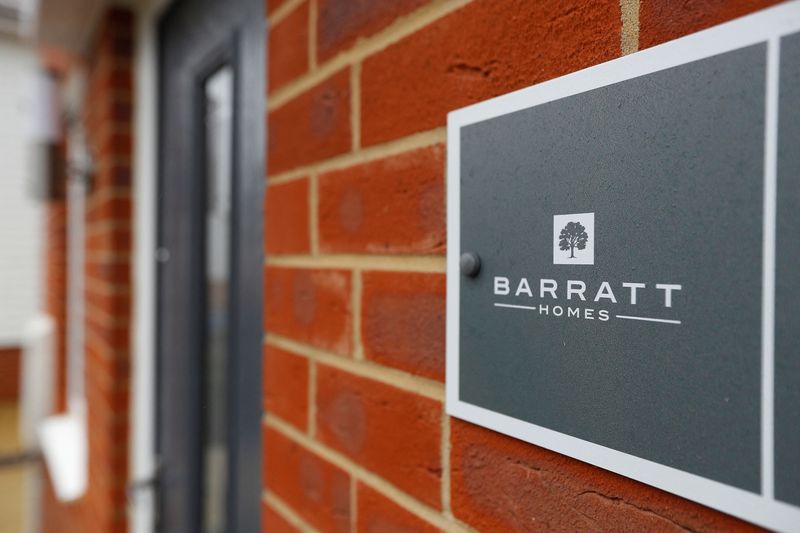 &copy; Reuters. FILE PHOTO: A Barratt homes sign is seen at a Barratt housing development near Haywards Heath, Britain, February 20, 2020. REUTERS/Peter Nicholls