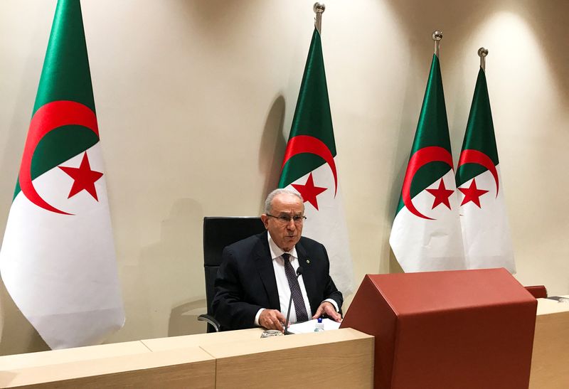 &copy; Reuters. Algeria's Foreign Minister Ramtane Lamamra speaks during a news conference in Algiers, Algeria August 24, 2021. REUTERS/Abdelaziz Boumzar
