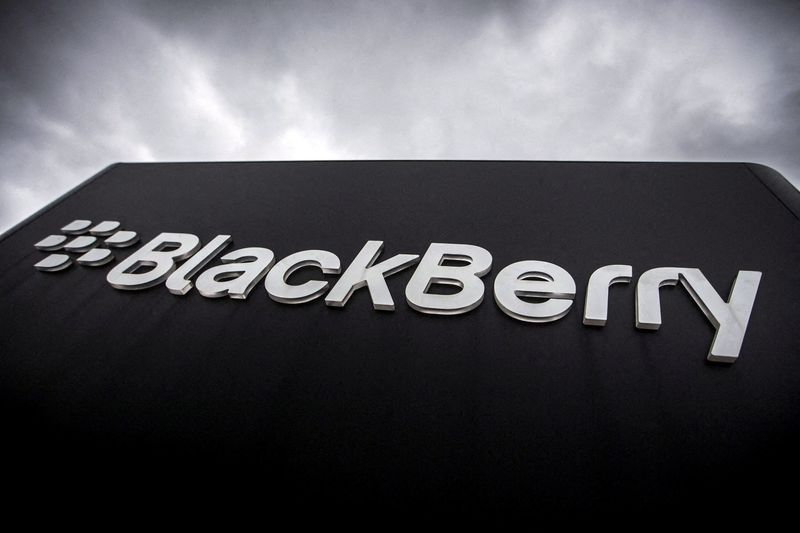 &copy; Reuters. FILE PHOTO: A Blackberry sign is seen in front of their offices on the day of their annual general meeting for shareholders in Waterloo, Canada June 23, 2015.   REUTERS/Mark Blinch