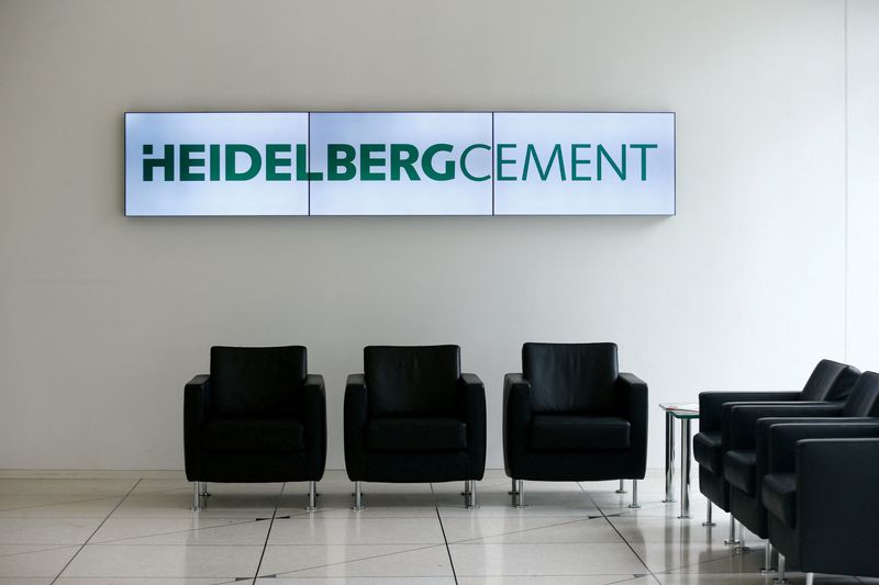 &copy; Reuters. FILE PHOTO: A logo of HeidelbergCement is pictured at their headquarters in Heidelberg, Germany, June 21, 2016. REUTERS/Ralph Orlowski/File Photo