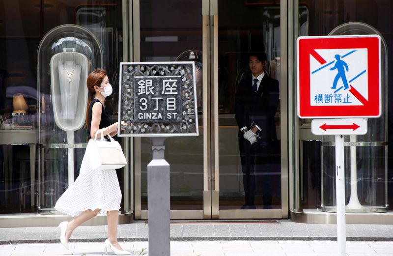 &copy; Reuters. FILE PHOTO: A woman walks past a luxury brand shop at a shopping district in Tokyo, Japan, July 4, 2018. REUTERS/Kim Kyung-Hoon