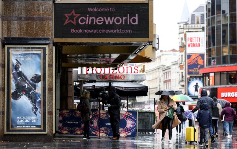 &copy; Reuters. FILE PHOTO: A Cineworld in Leicester Square, London, Britain, October 4, 2020. REUTERS/Henry Nicholls