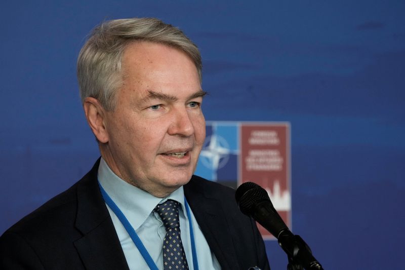 &copy; Reuters. FILE PHOTO: Finland's Foreign Minister Pekka Haavisto speaks at the NATO Foreign Ministers summit in Riga, Latvia December 1, 2021. REUTERS/Ints Kalnins