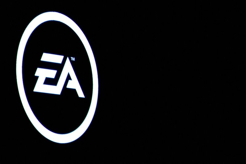 &copy; Reuters. FILE PHOTO: The Electronic Arts Inc., logo is displayed on a screen during a PlayStation 4 Pro launch event in New York City, U.S., September 7, 2016.  REUTERS/Brendan McDermid//File Photo