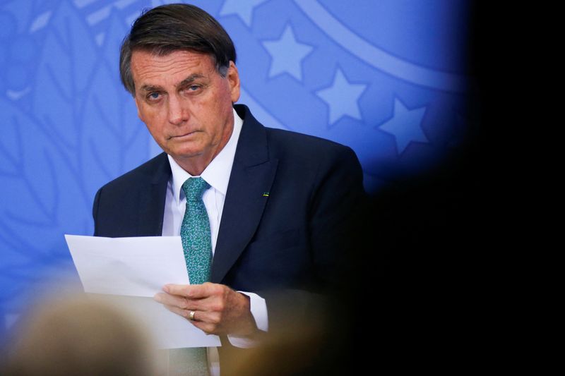 &copy; Reuters. Presidente Jair Bolsonaro durante cerimônia no Palácio do Planalto
28/01/2022 REUTERS/Adriano Machado