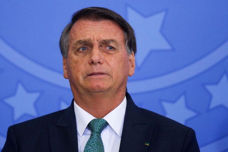 &copy; Reuters. Presidente Jair Bolsonaro durante cerimônia no Palácio do Planalto
28/01/2022 REUTERS/Adriano Machado