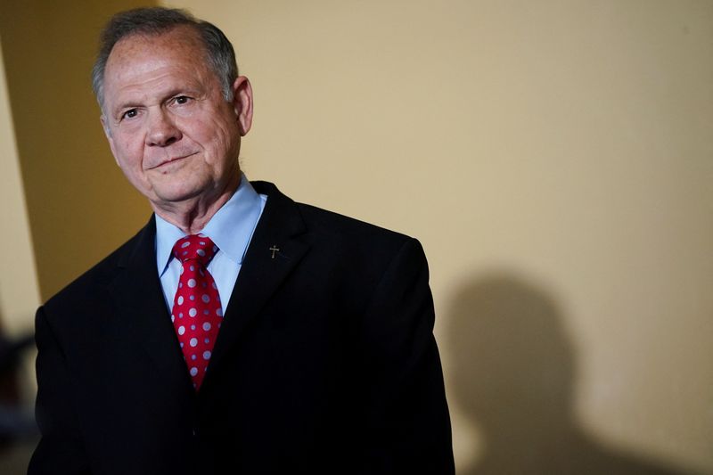 &copy; Reuters. FILE PHOTO: Roy Moore waits to speak at a news conference announcing his candidacy for the U.S. Senate in Montgomery, Alabama, U.S. June 20, 2019.  REUTERS/Elijah Nouvelage/File Photo