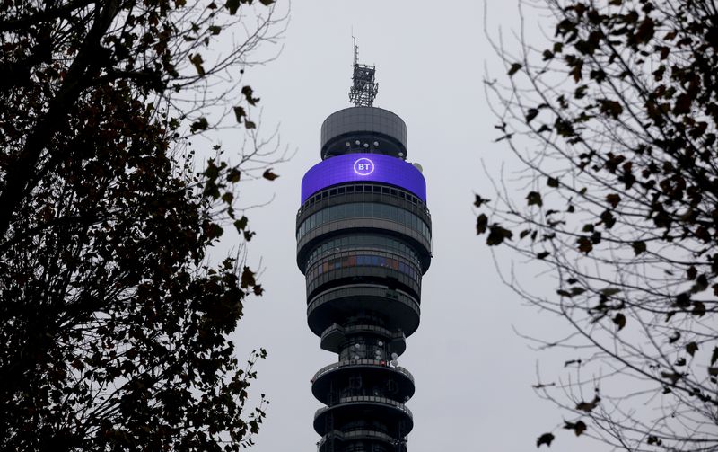 &copy; Reuters. FILE PHOTO: BT Tower owned by British Telecom is pictured in London, Britain, November 15, 2019. REUTERS/Simon Dawson