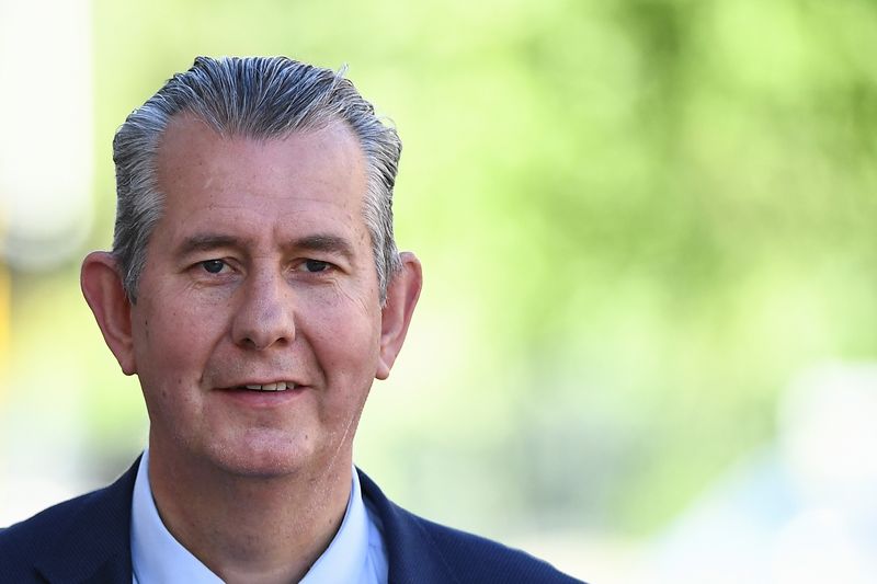 &copy; Reuters. FILE PHOTO: Leader of the Democratic Unionist Party (DUP) Edwin Poots arrives at the Government Buildings in Dublin, Ireland June 3, 2021. REUTERS/Clodagh Kilcoyne