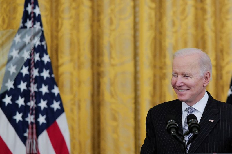 &copy; Reuters. Presidente dos EUA, Joe Biden, na Casa Branca
02/02/2022 REUTERS/Cheriss May