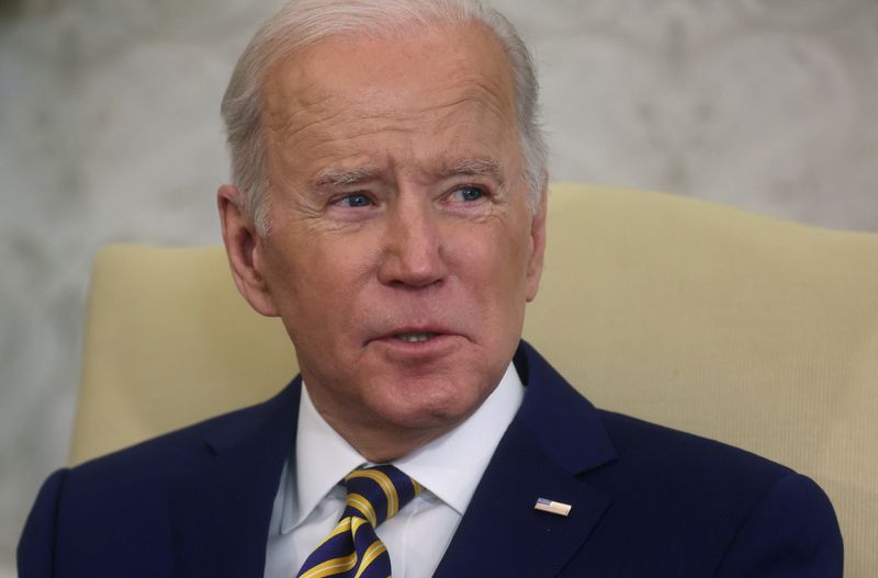 &copy; Reuters. Presidente dos EUA. Joe Biden, durante reunião no Salão Oval da Casa Branca
31/01/2022 REUTERS/Leah Millis